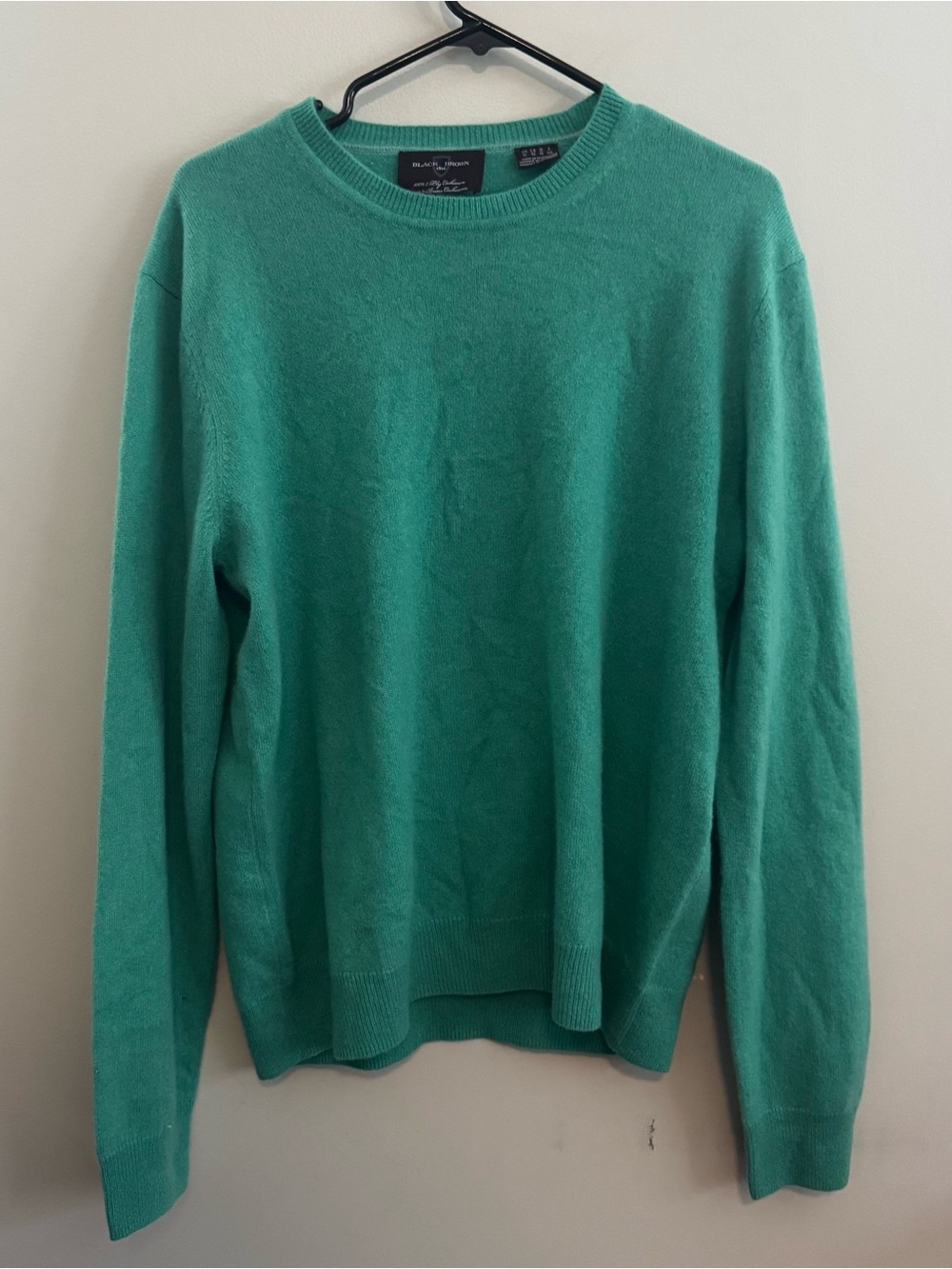 100% Cashmere Black Brown 1826 Women’s XL Green Crewneck Sweater